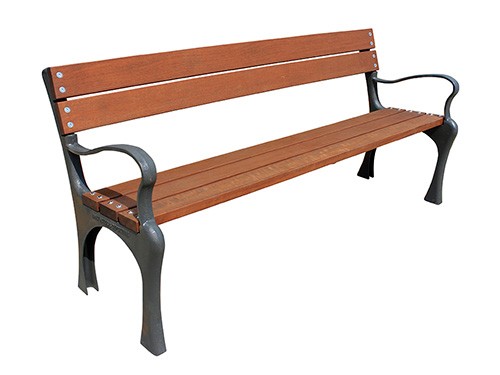 Banc Arnia bois tropical avec accoudoirs